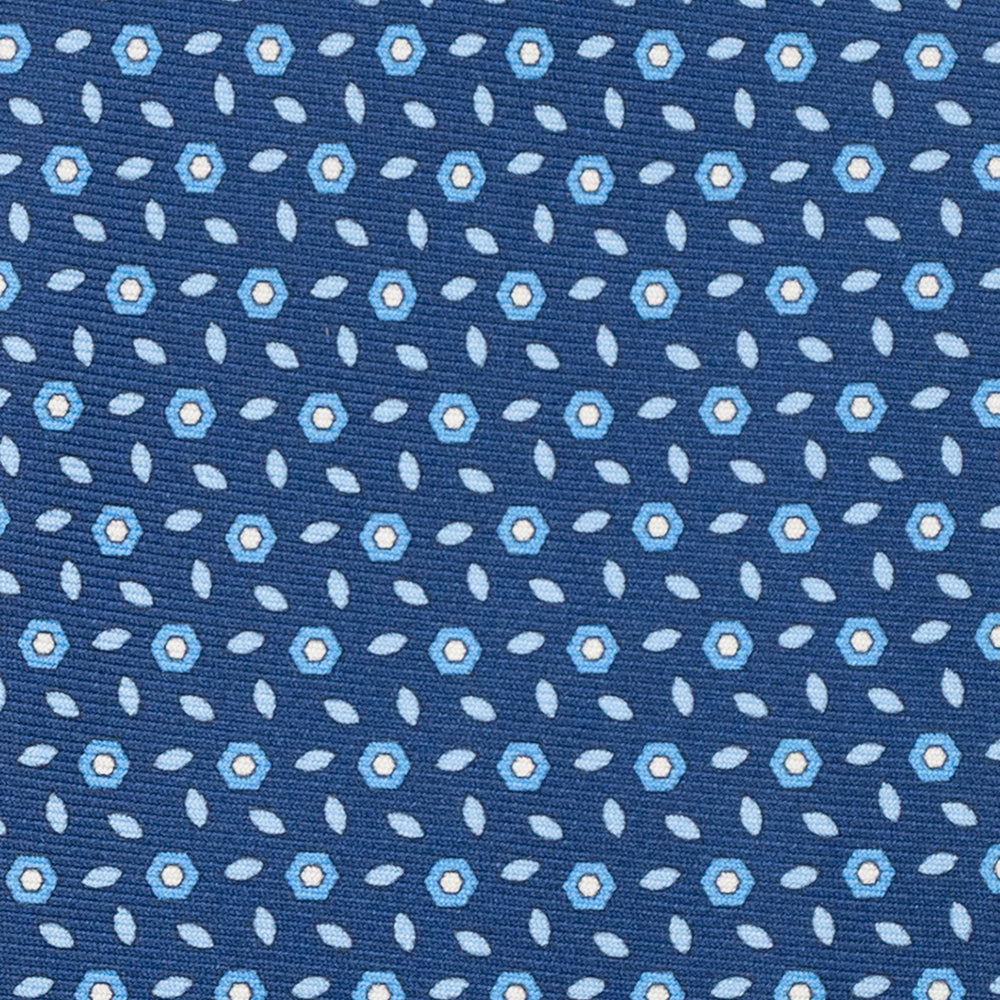 3-Fold Silk Tie, Floral Pattern, Light Blue - JA057079-7