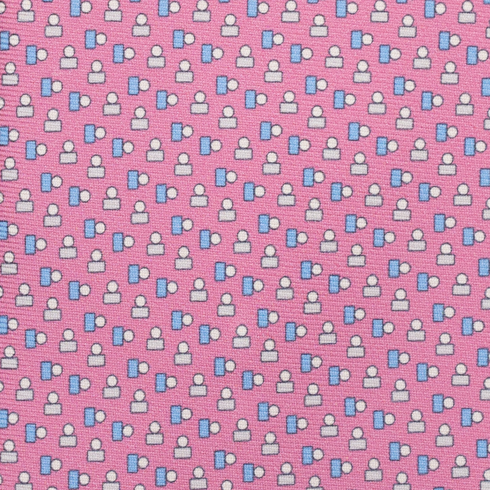 Cravatta 3 pieghe in Seta, Micro Fantasia, Rosa - JC057248-7