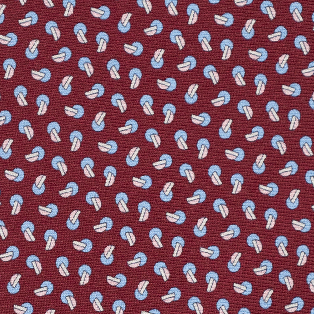 3-Fold Silk Tie, Micro Pattern, Bordeaux - JA056129-7