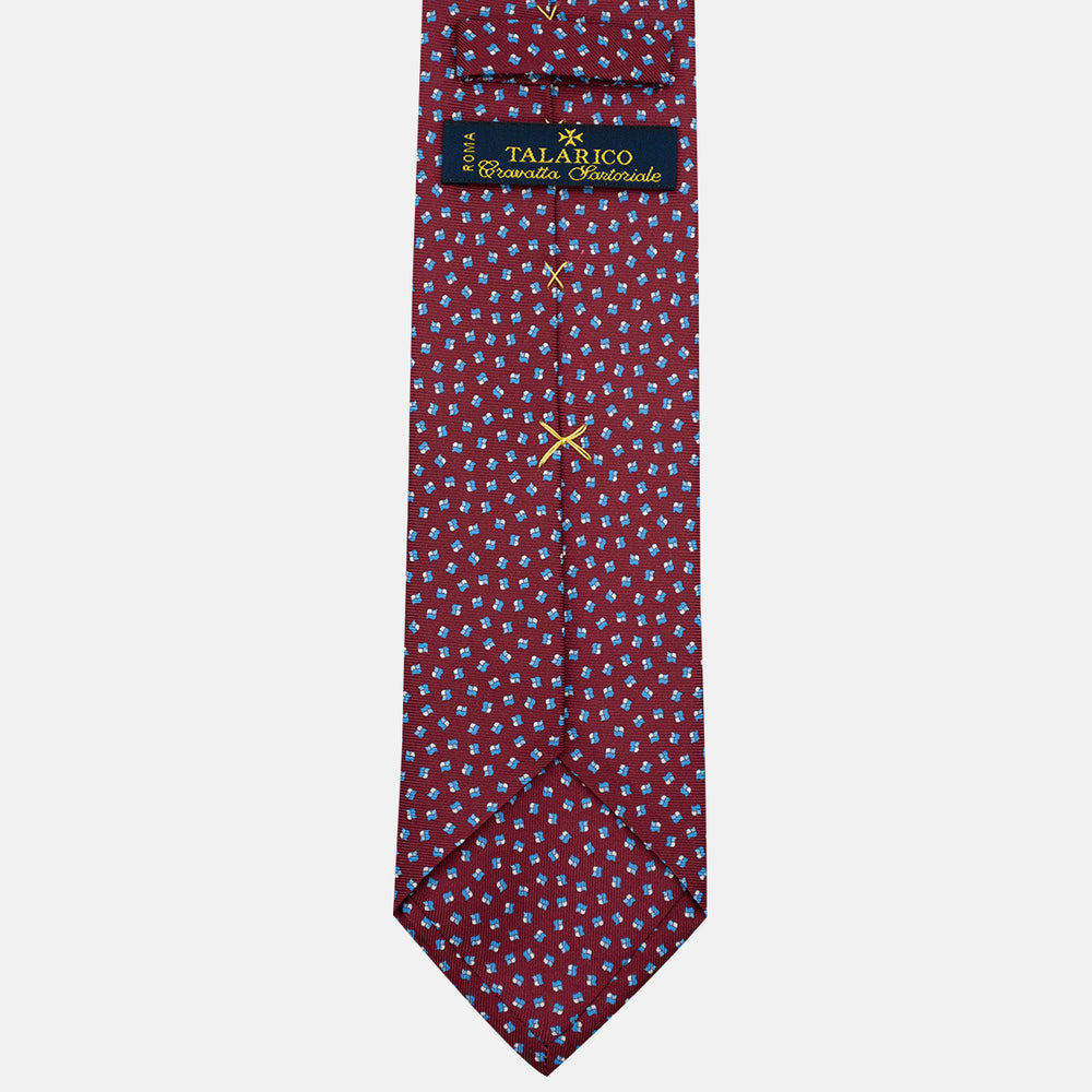3-Fold Silk Tie, Micro Pattern, Bordeaux - JA056667-7
