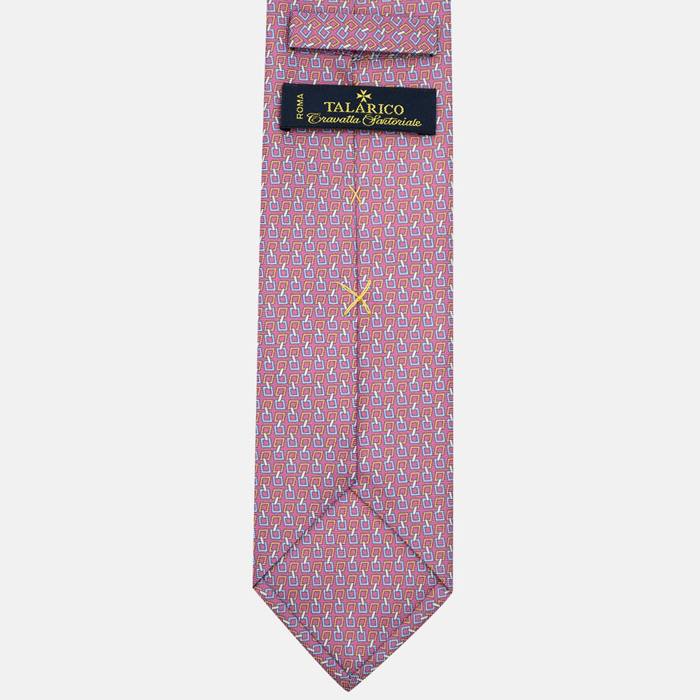 3-Fold Silk Tie, Chain Pattern, Pink - JA057083-7