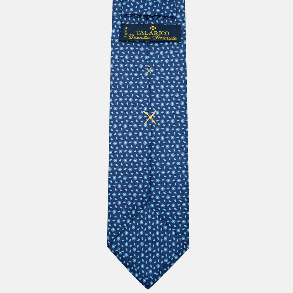 3-Fold Silk Tie, Floral Pattern, Light Blue - JA057079-7