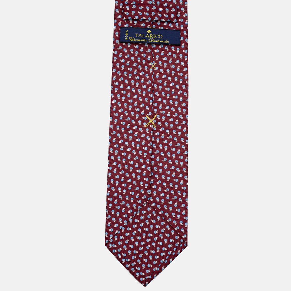 3-Fold Silk Tie, Micro Pattern, Bordeaux - JA056129-7
