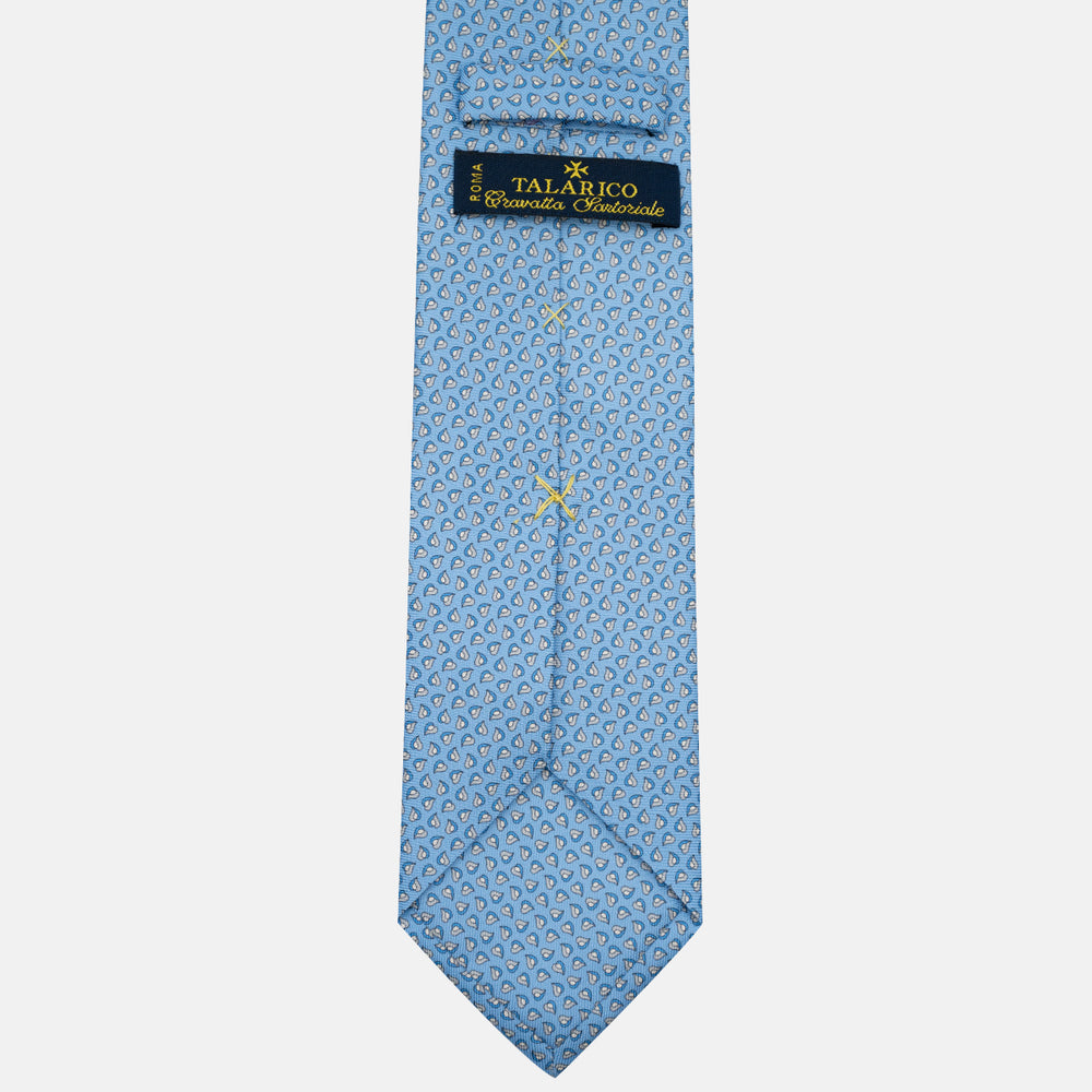 3-Fold Silk Tie, Micro Pattern, Light Blue - JA056125-7