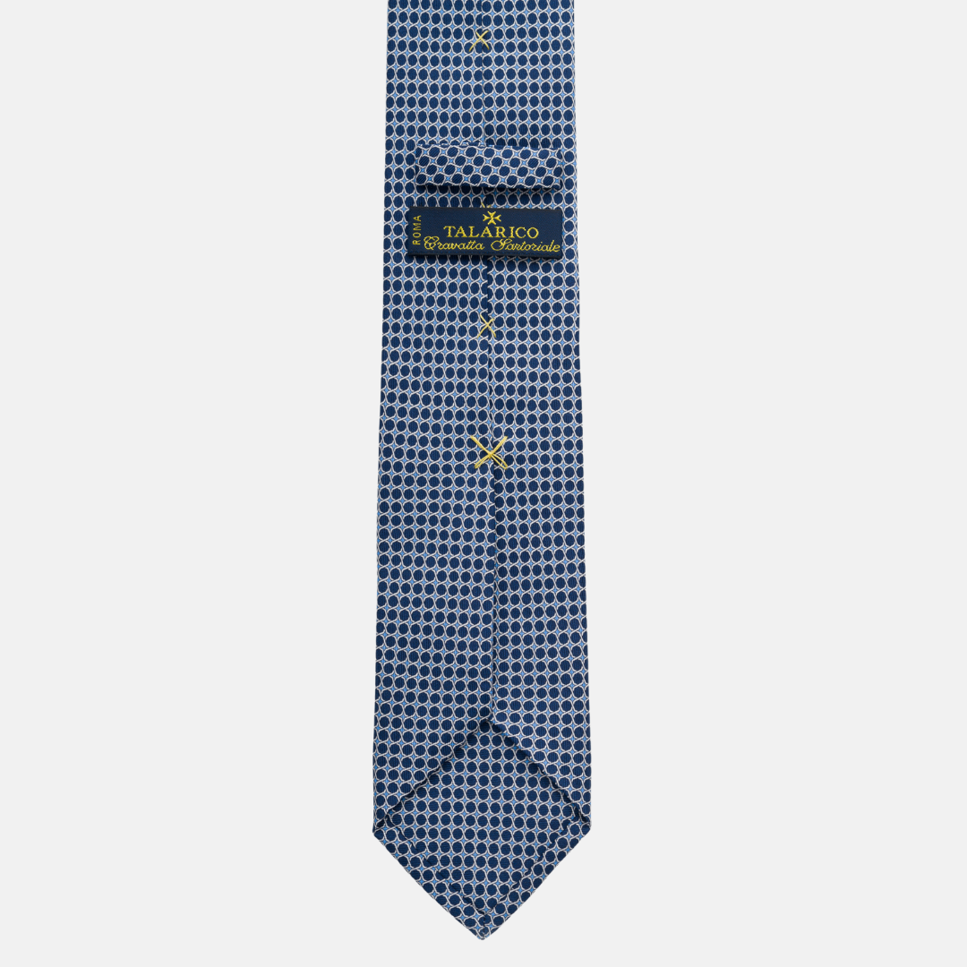 3 Fold Silk Tie Width 7cm Blue-M47704