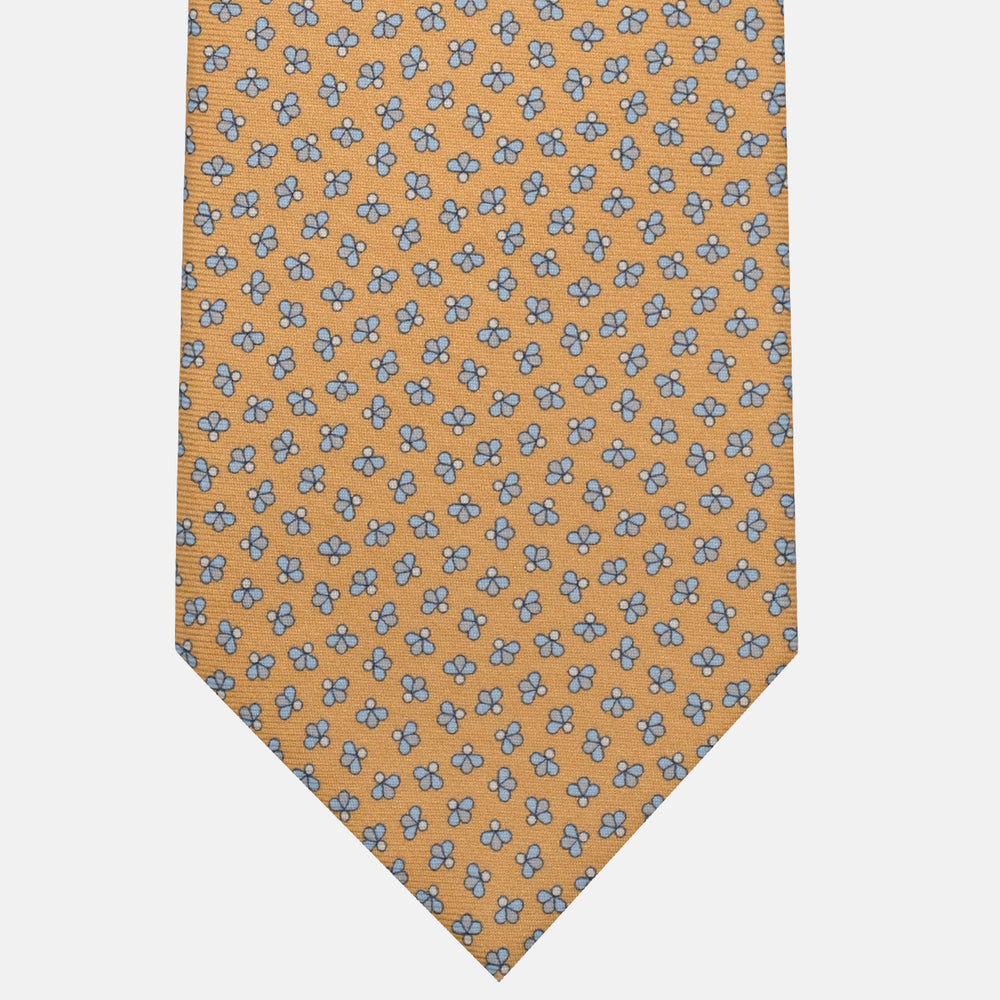 3-Fold Silk Tie, Bee Pattern, Ochre - JA057246-7