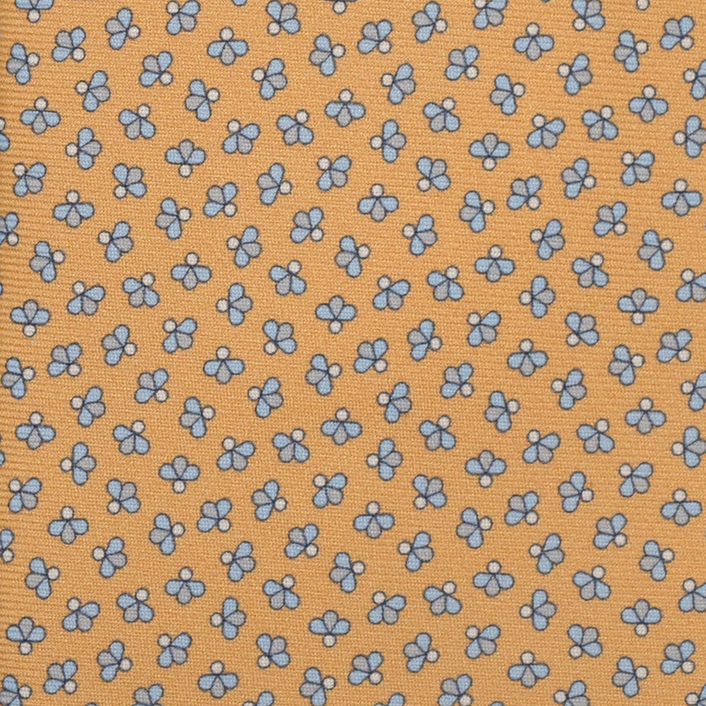 3-Fold Silk Tie, Bee Pattern, Ochre - JA057246-7