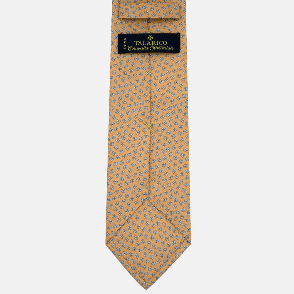3-Fold Silk Tie, Bee Pattern, Ochre - JA057246-7
