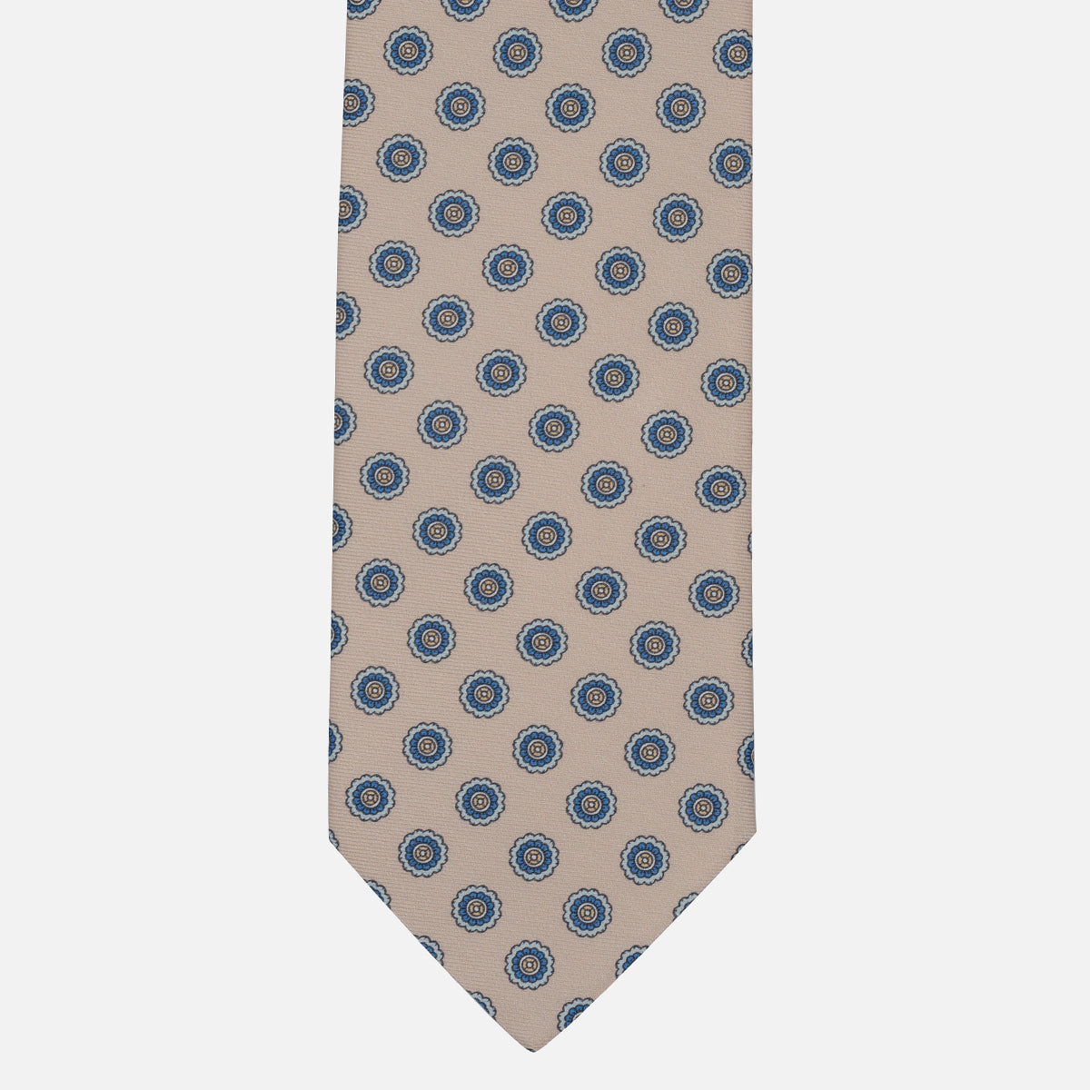 1999 Collection Tie in Heavy Silk Blue Geometric Pattern