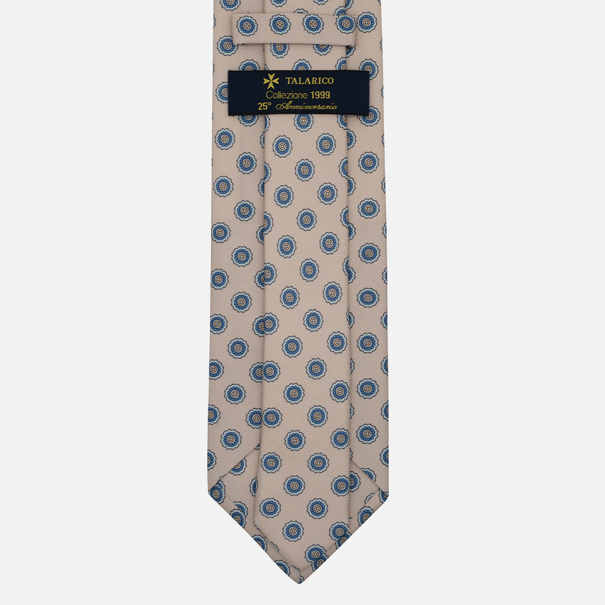 1999 Collection Tie in Heavy Silk Blue Geometric Pattern