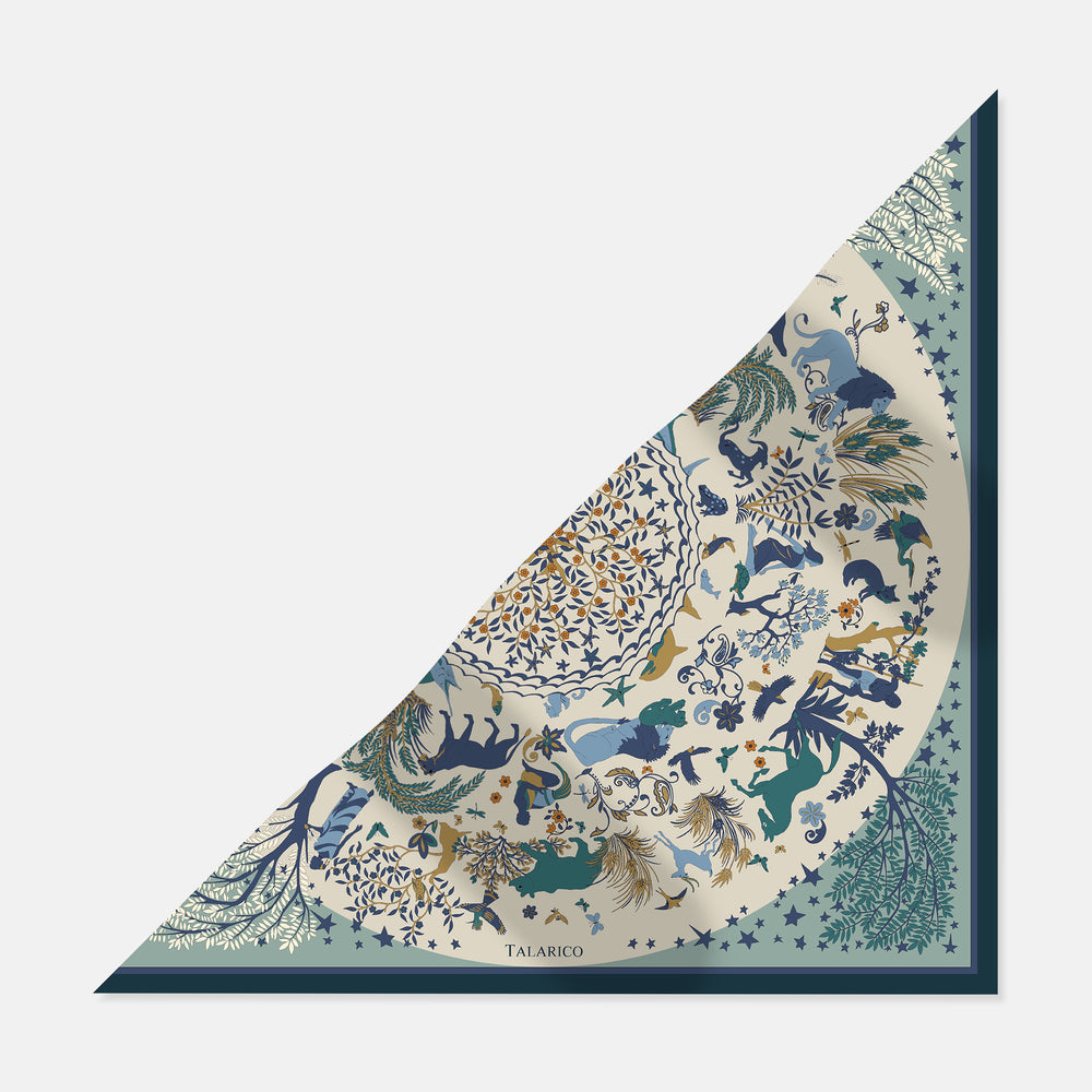 Foulard Triangolo In Seta Twill Armonie Selvagge