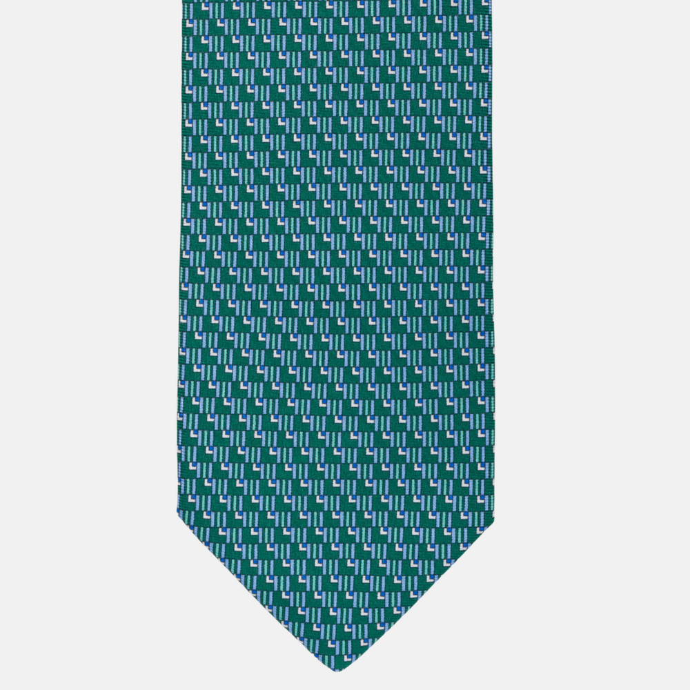 7-fold silk tie Fantasy Green-M43495