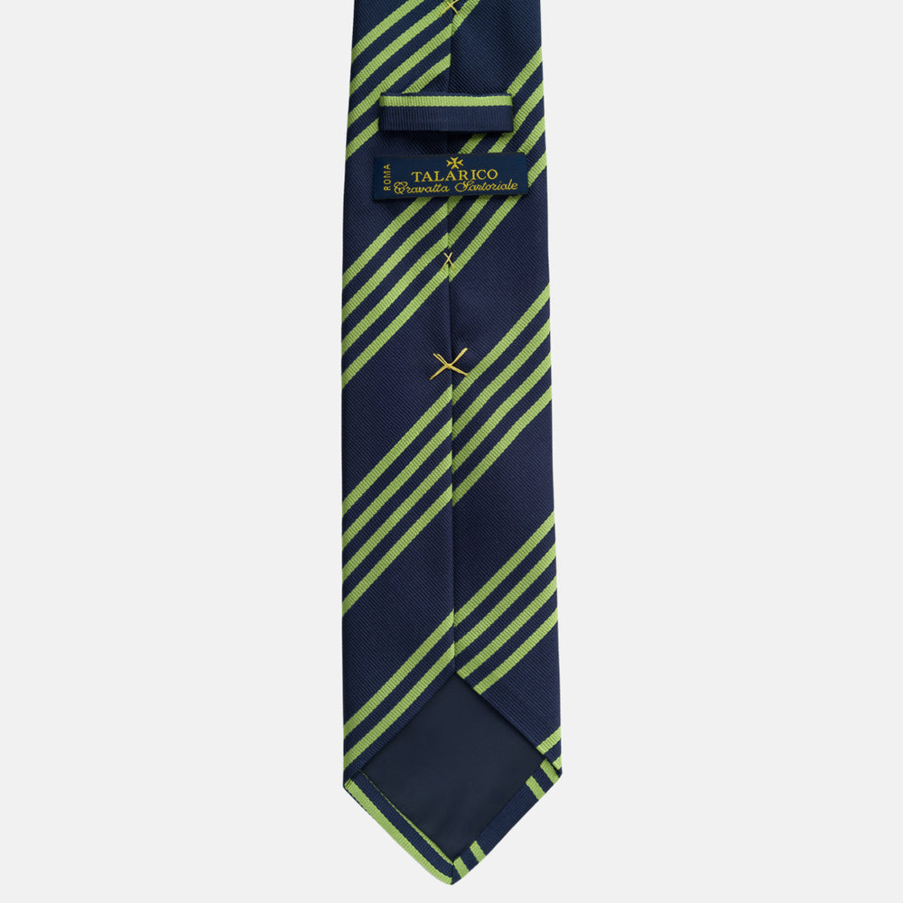 Cravatta in Seta Regimental Blu Verde TAL 533