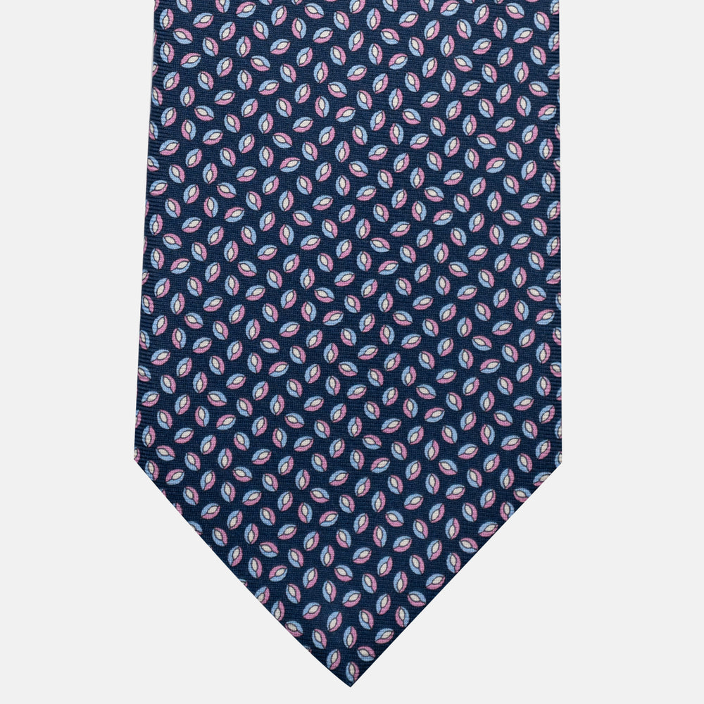 3-Fold Silk Tie, Micro Pattern, Blue Pink - JA056126-8