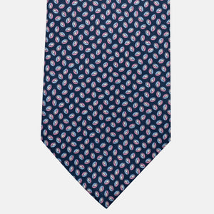 3-Fold Silk Tie, Micro Pattern, Blue Pink - JA056126-8