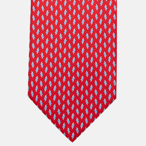 3-Fold Silk Tie, Micro Pattern, Red - JC055938-8