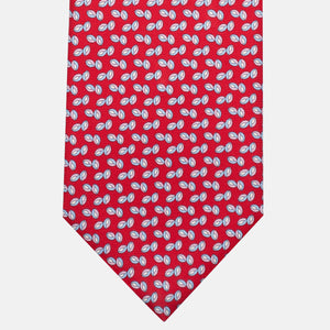 3-Fold Silk Tie, Micro Pattern, Red - JA056336-8
