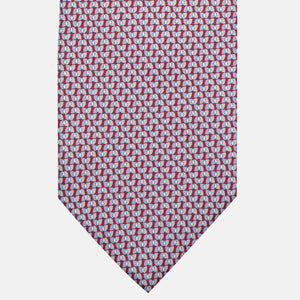 3-Fold Silk Tie, Geometric Pattern, Red - JA056123-8