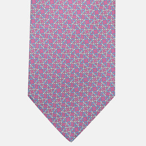 3-Fold Silk Tie, Chain Pattern, Pink - JA055937-8