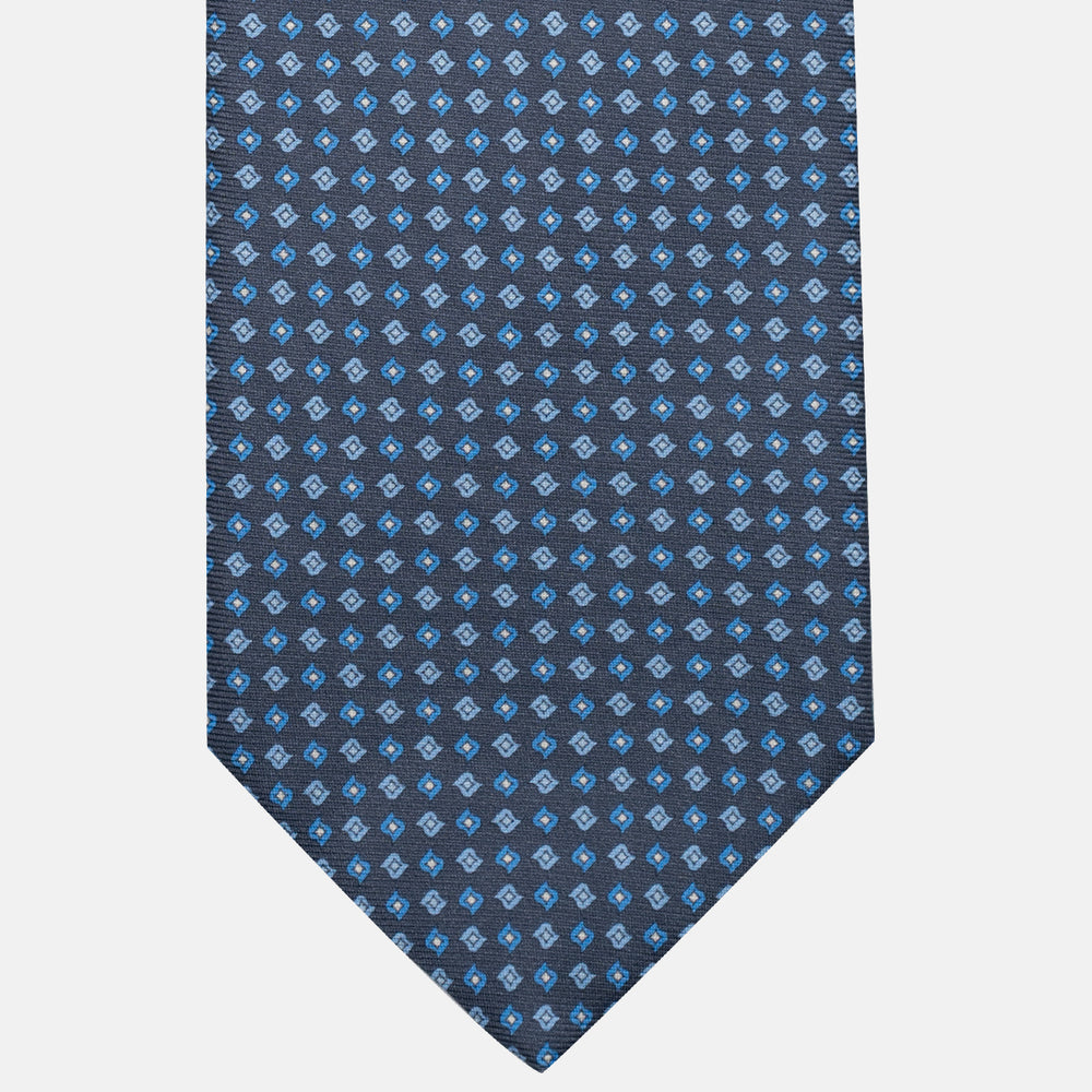 3-Fold Silk Tie, Micro Pattern, Grey - JA056673-8