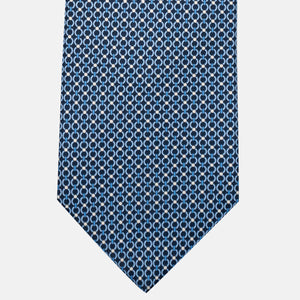 3-Fold Silk Tie, Chain Pattern, Light Blue - JA056672-8