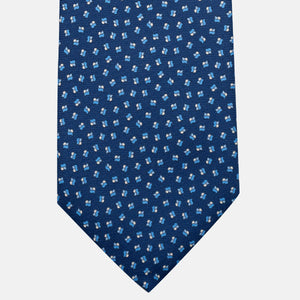 3-Fold Silk Tie, Micro Pattern, Light Blue - JA056667-8