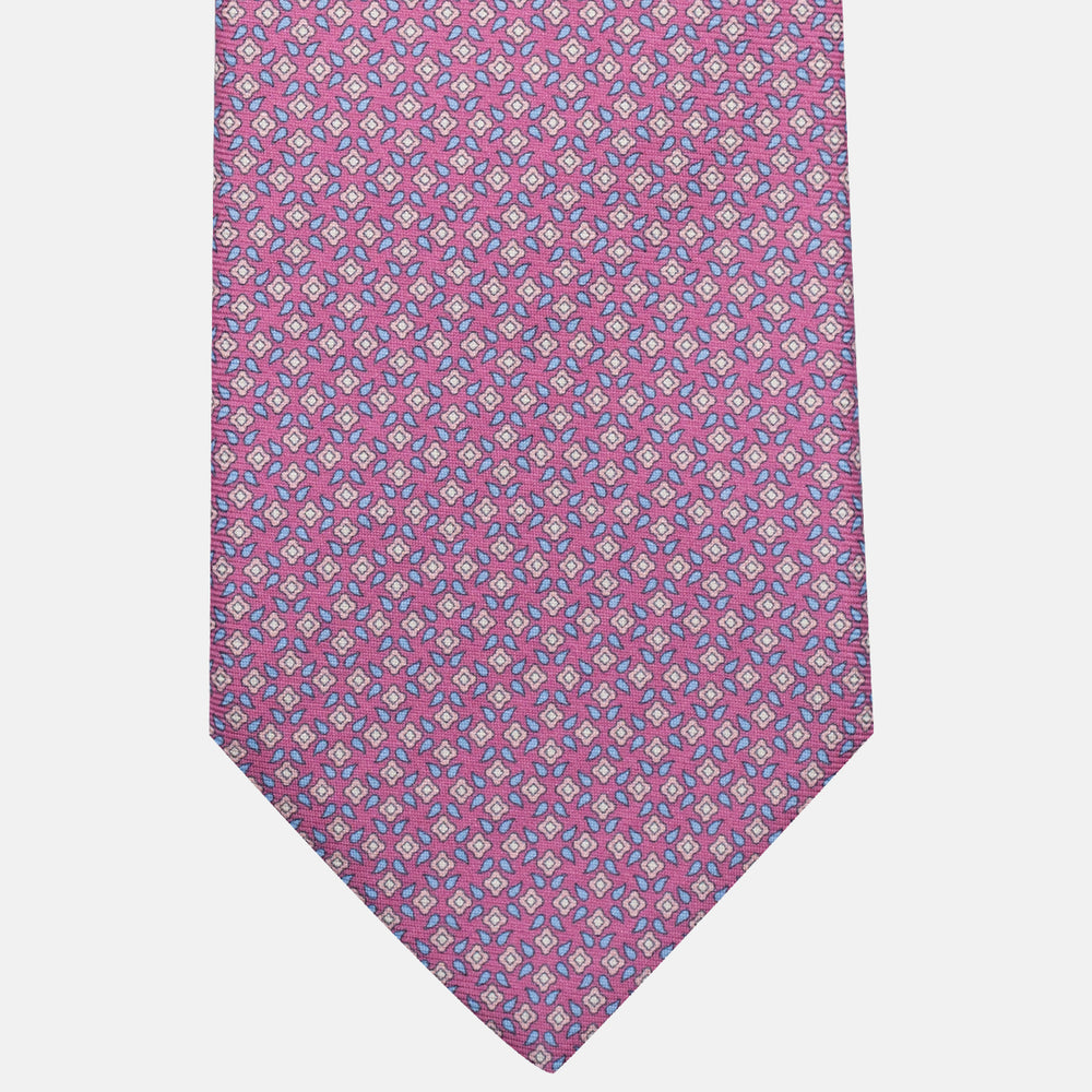 3-Fold Silk Tie, Floral Pattern, Pink - JA056130-8