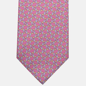3-Fold Silk Tie, Floral Pattern, Pink - JA056337-8