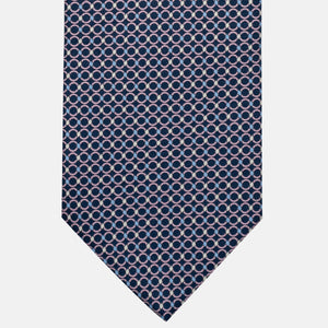 3-Fold Silk Tie, Chain Pattern, Blue Pink - JA057080-8