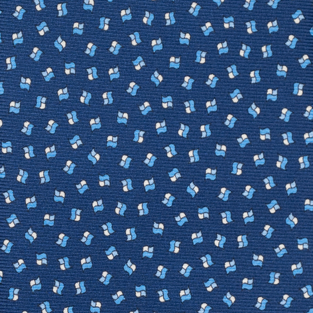 3-Fold Silk Tie, Micro Pattern, Light Blue - JA056667-8