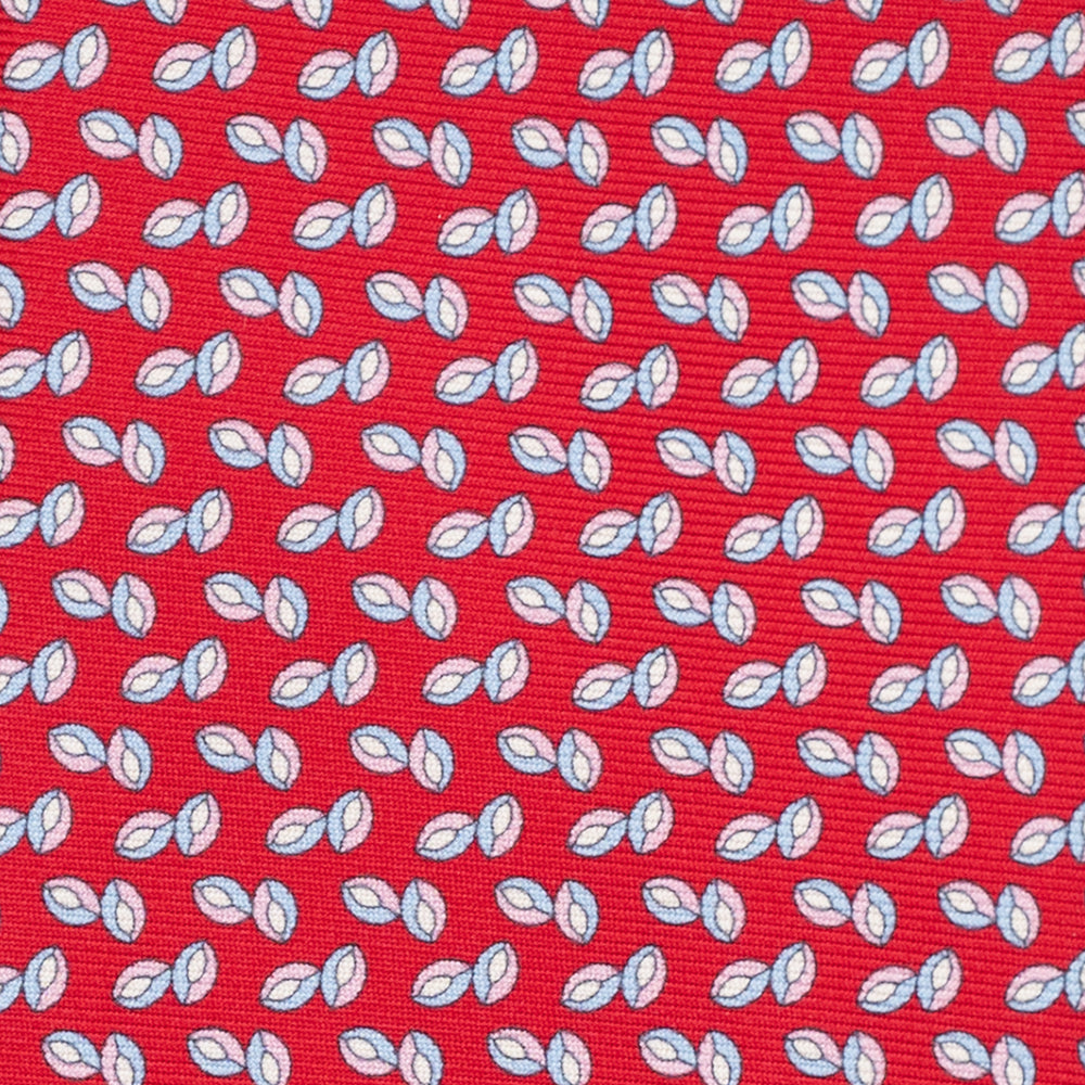 3-Fold Silk Tie, Micro Pattern, Red - JA056336-8