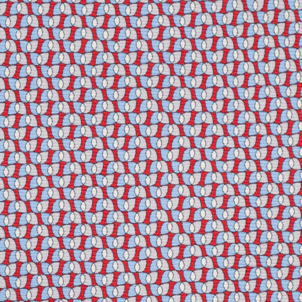 3-Fold Silk Tie, Geometric Pattern, Red - JA056123-8