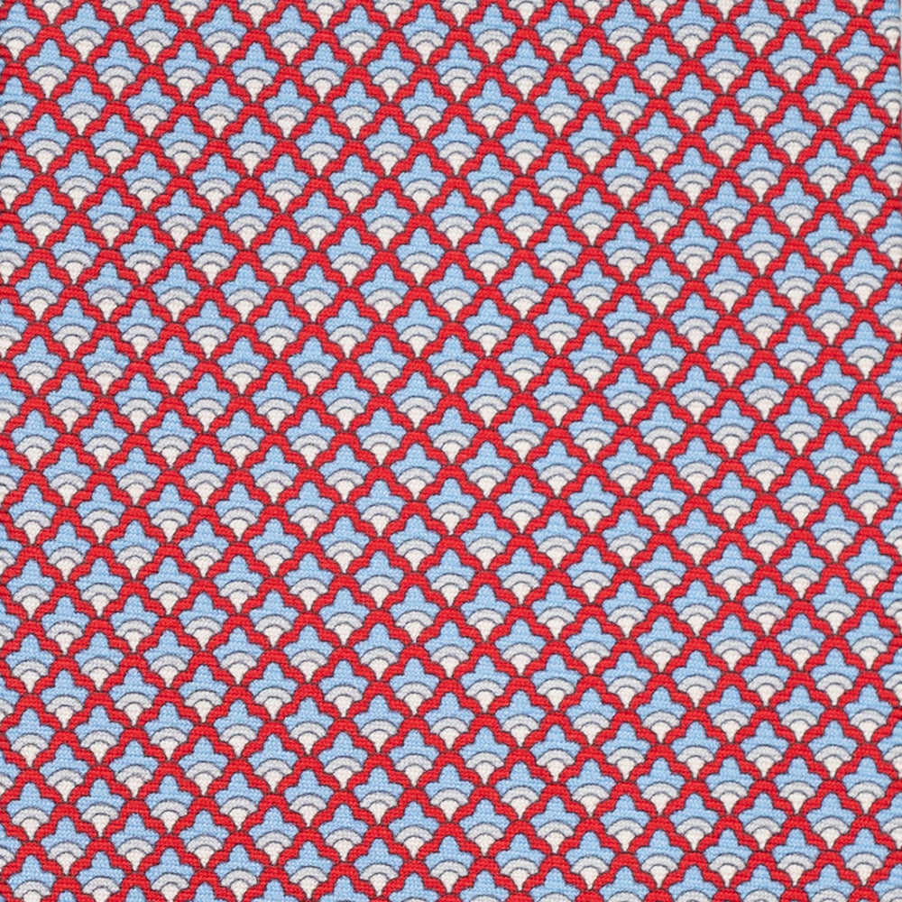 Cravatta 3 pieghe in Seta, Micro Fantasia, Rosso - JC056329-8