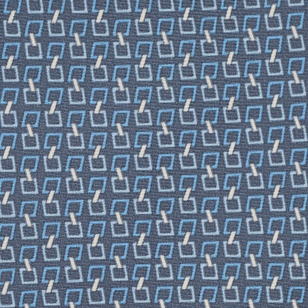 3-Fold Silk Tie, Chain Pattern, Grey - JA057083-8