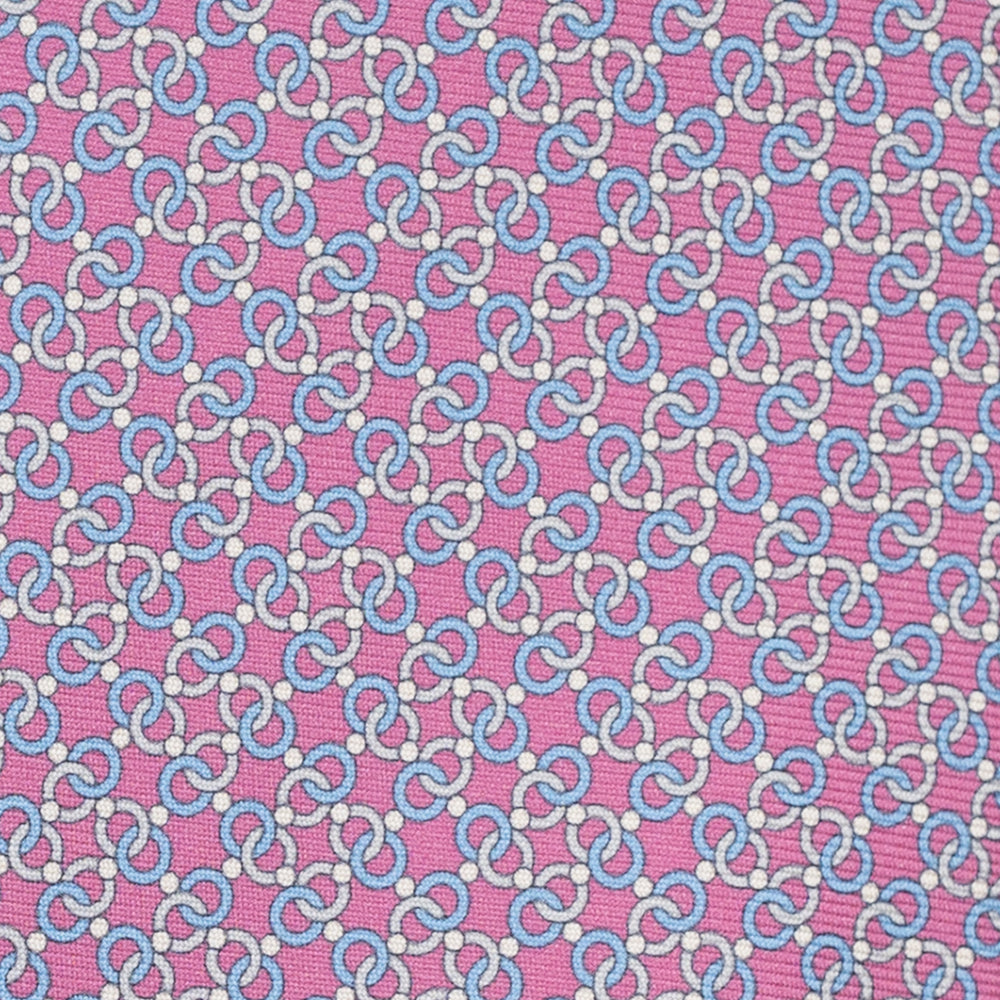 3-Fold Silk Tie, Chain Pattern, Pink - JA055937-8