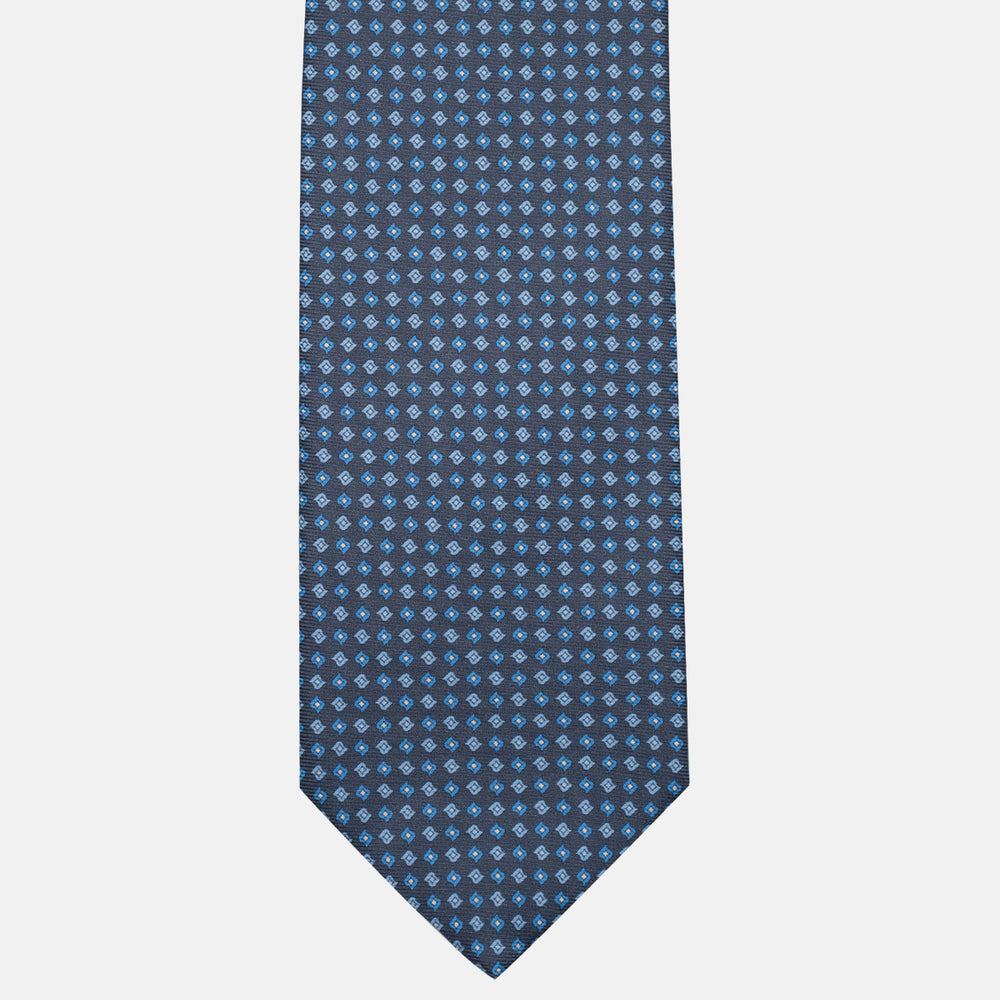 3-Fold Silk Tie, Micro Pattern, Grey - JA056673-8