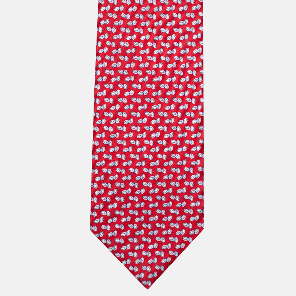 3-Fold Silk Tie, Micro Pattern, Red - JA056336-8