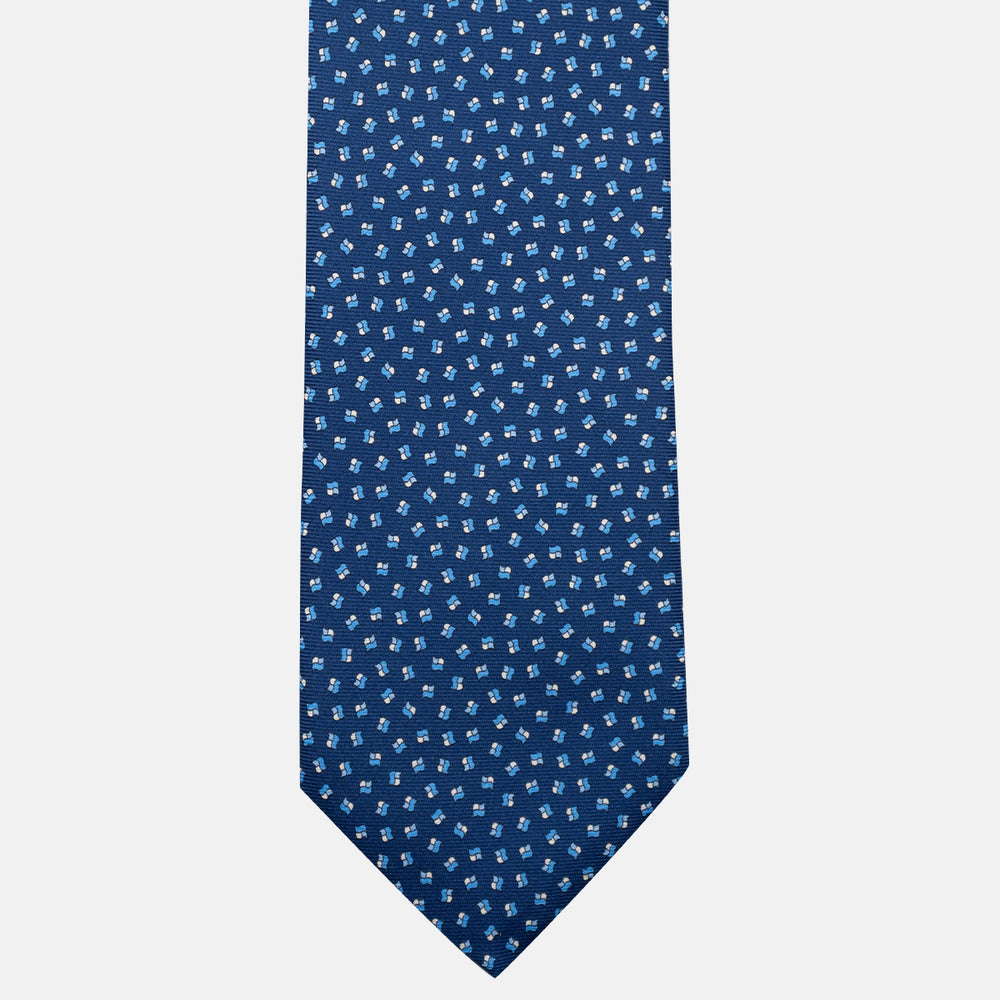 3-Fold Silk Tie, Micro Pattern, Light Blue - JA056667-8