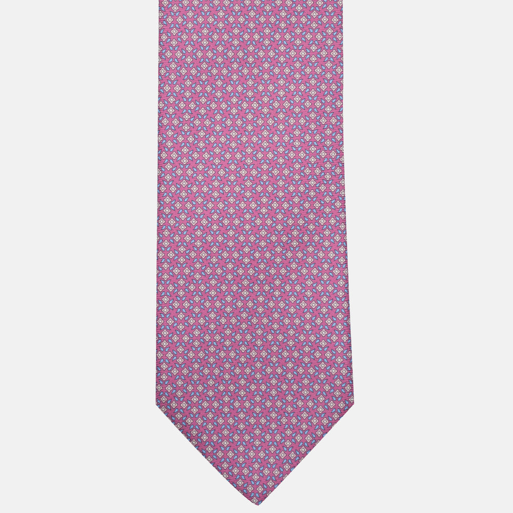 3-Fold Silk Tie, Floral Pattern, Pink - JA056130-8
