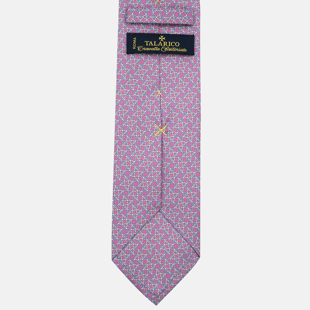 3-Fold Silk Tie, Chain Pattern, Pink - JA055937-8