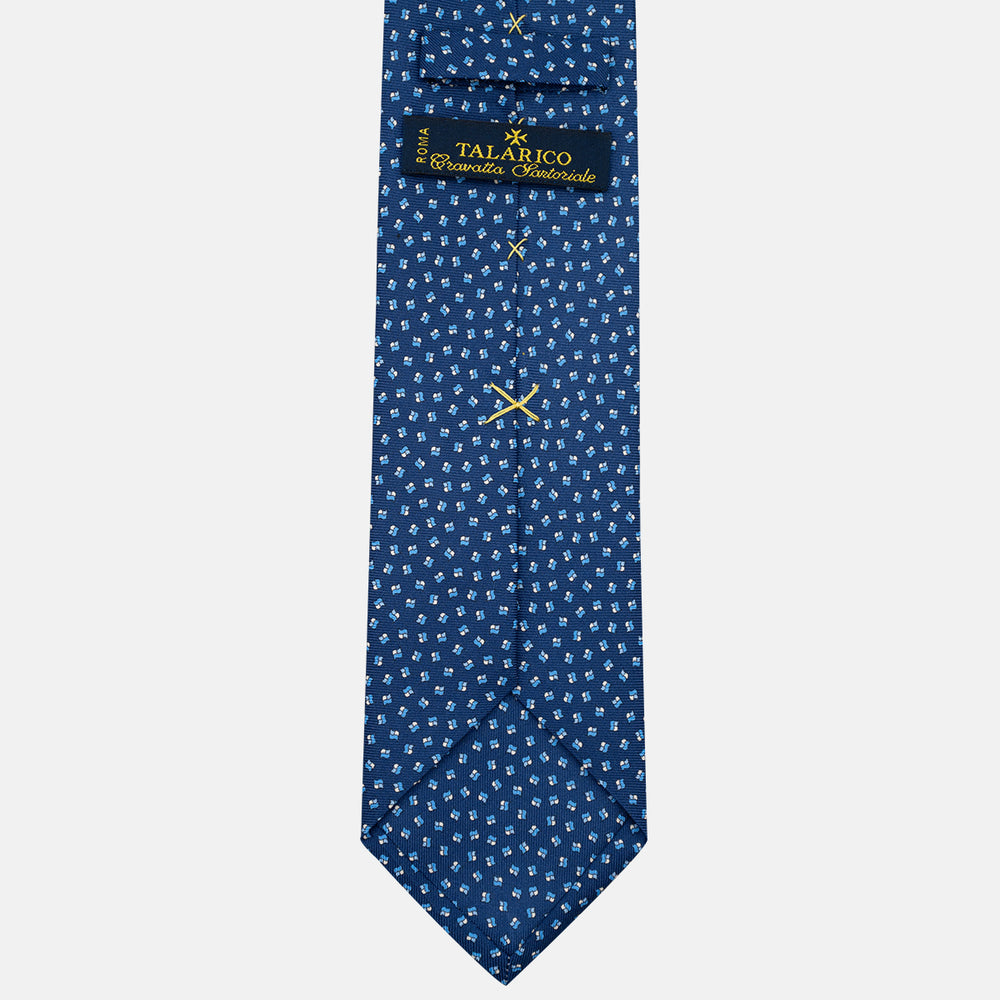 3-Fold Silk Tie, Micro Pattern, Light Blue - JA056667-8