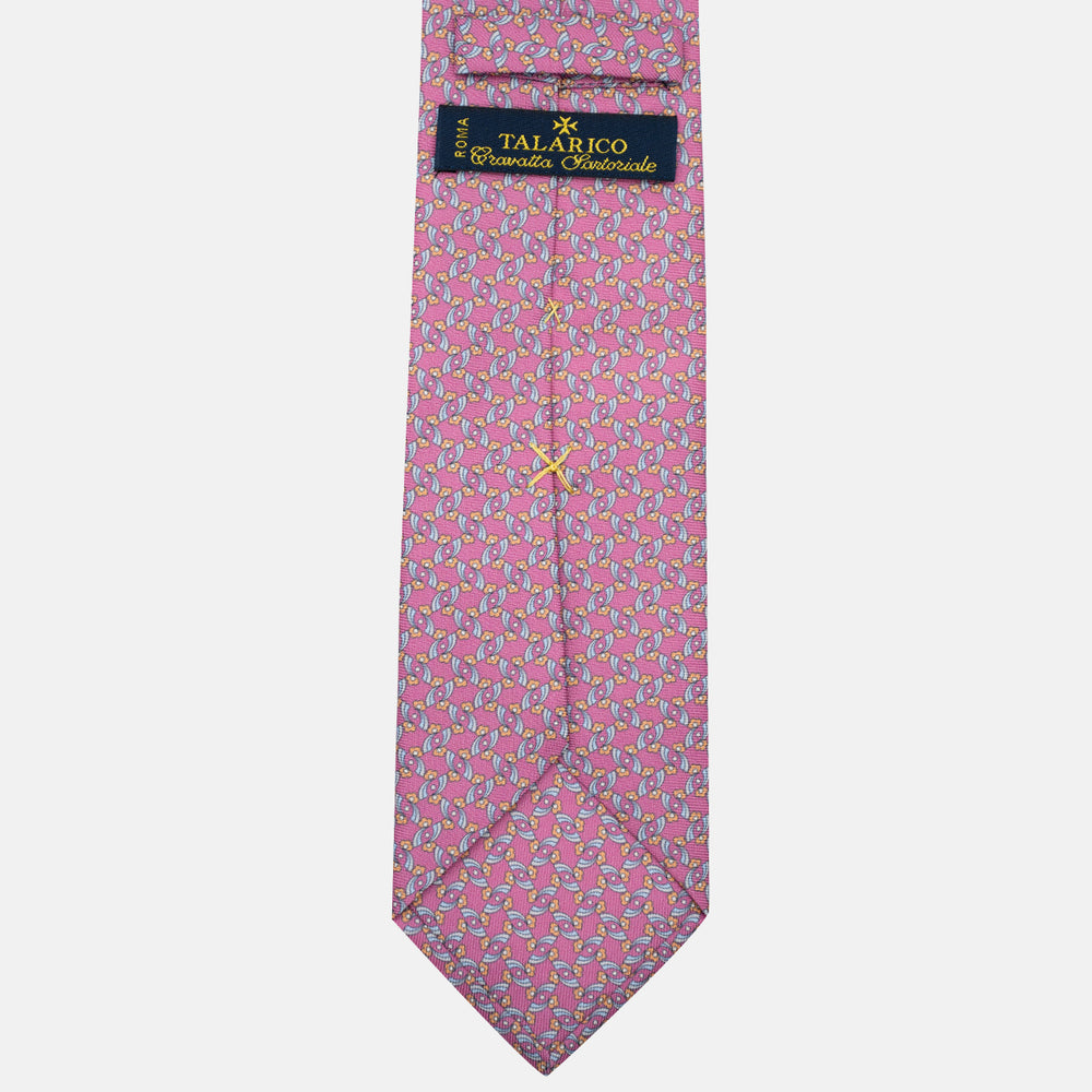 3-Fold Silk Tie, Floral Pattern, Pink - JA056337-8