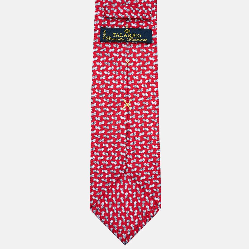 3-Fold Silk Tie, Micro Pattern, Red - JA056336-8