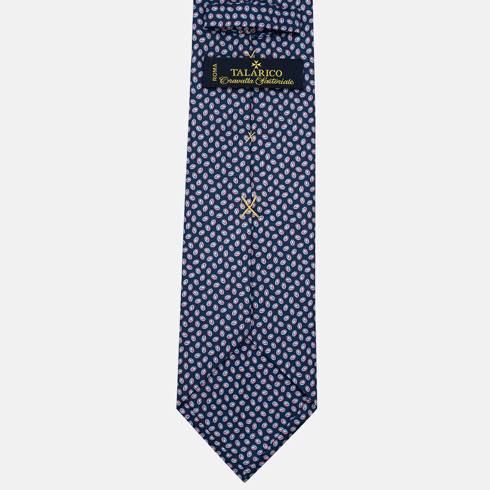3-Fold Silk Tie, Micro Pattern, Blue Pink - JA056126-8