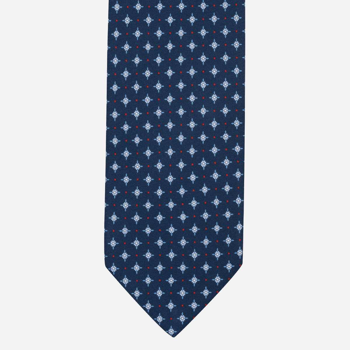 1999 Collection Tie in Heavy Silk Blue Geometric Pattern
