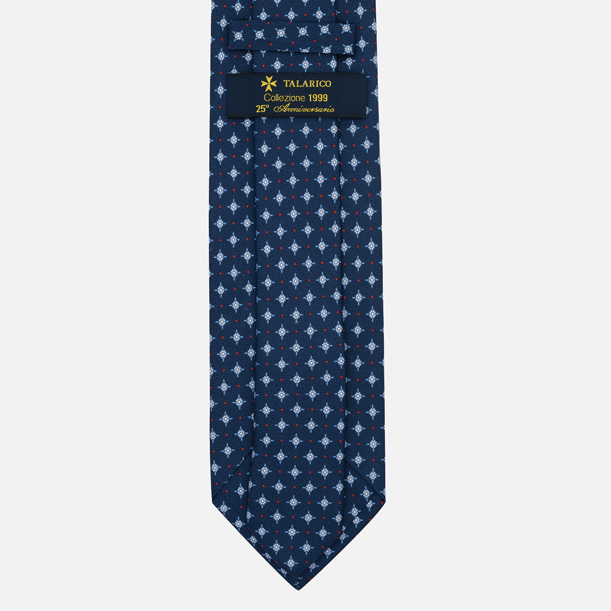 1999 Collection Tie in Heavy Silk Blue Geometric Pattern
