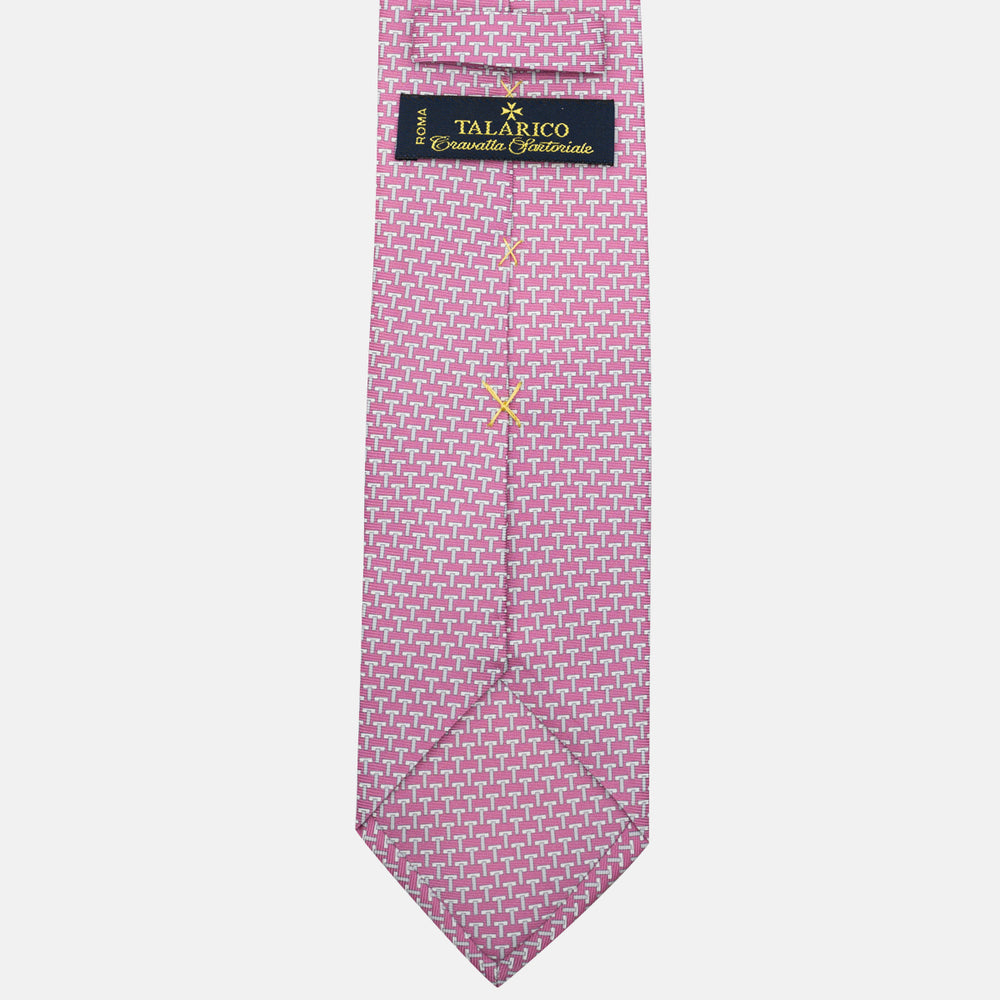 3-fold silk ties T Iconica Pink Grey