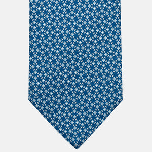 3-Fold Silk Tie, Floral Pattern, Light Blue - JA056130-9