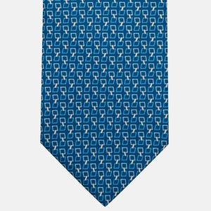 3-Fold Silk Tie, Chain Pattern, Light Blue - JA057083-9