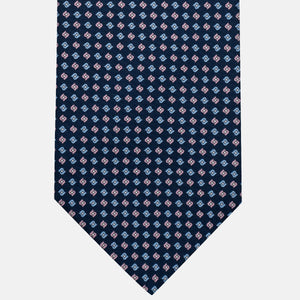 3-Fold Silk Tie, Micro Pattern, Blue Pink - JA056673-9